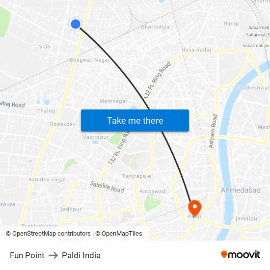 Fun Point to Paldi India map