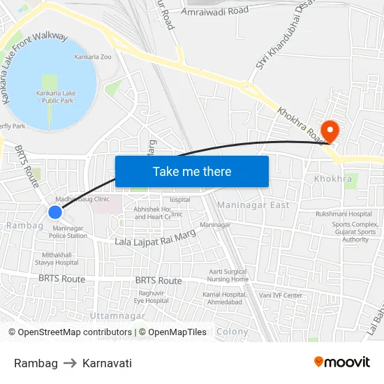 Rambag to Karnavati map