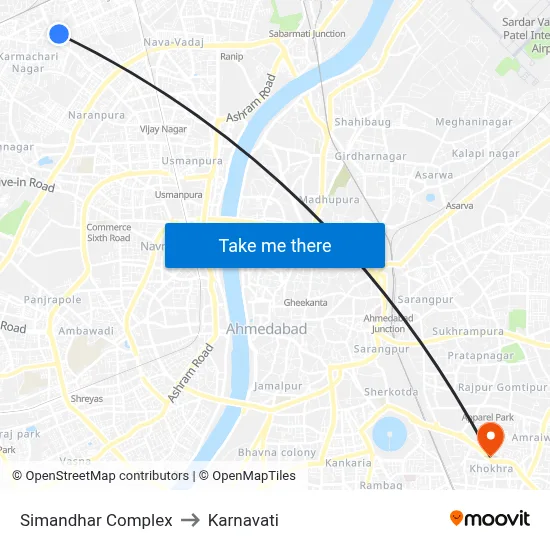 Simandhar Complex to Karnavati map