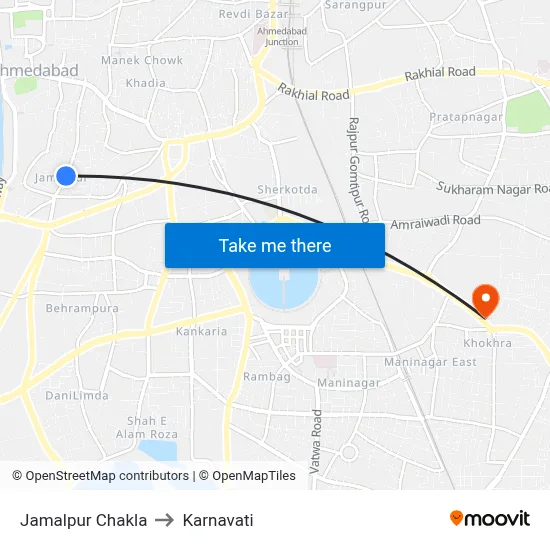 Jamalpur Chakla to Karnavati map