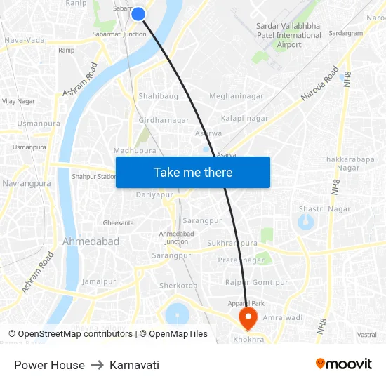 Power House to Karnavati map