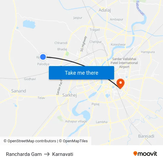 Rancharda Gam to Karnavati map
