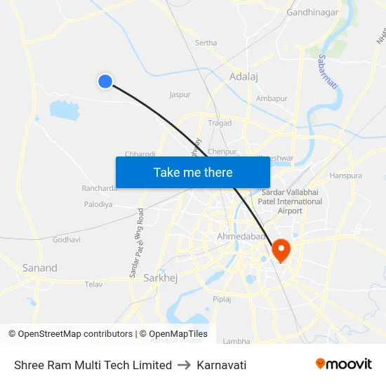 Shree Ram Multi Tech Limited to Karnavati map