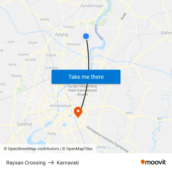 Raysan Crossing to Karnavati map