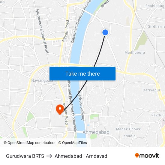 Gurudwara BRTS to Ahmedabad | Amdavad map