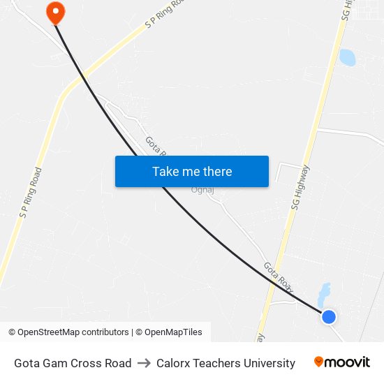 Gota Gam Cross Road to Calorx Teachers University map