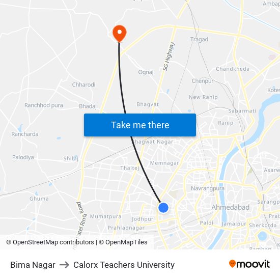 Bima Nagar to Calorx Teachers University map