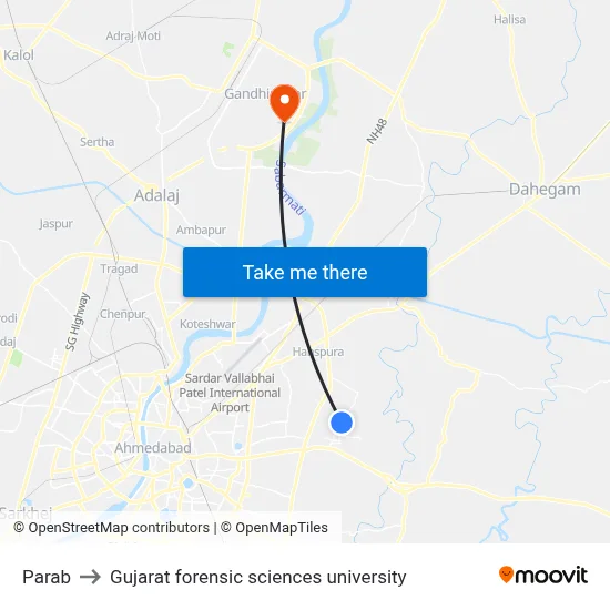 Parab to Gujarat forensic sciences university map