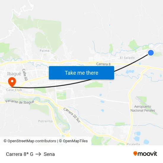 Carrera 8ª G to Sena map