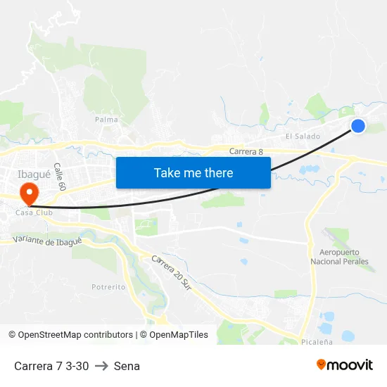 Carrera 7 3-30 to Sena map