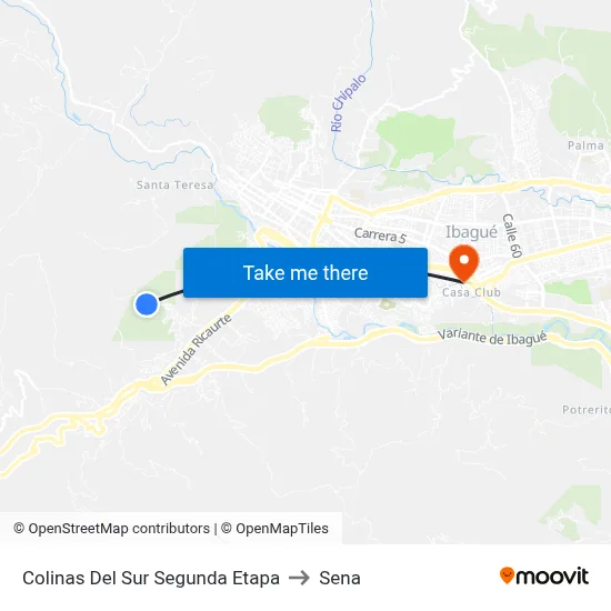 Colinas Del Sur Segunda Etapa to Sena map