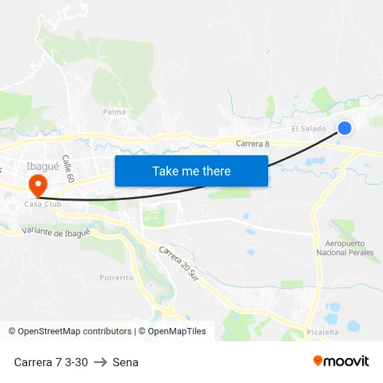 Carrera 7 3-30 to Sena map