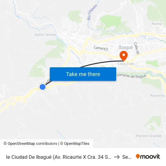 Cll. 20 Cra. 29a Sur to Sena map