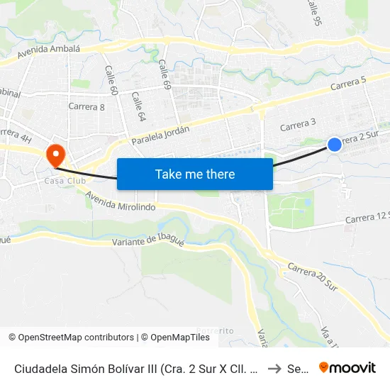 Ciudadela Simón Bolívar III (Cra. 2 Sur X Cll. 93) to Sena map