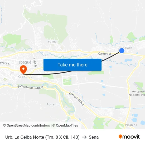 Urb. La Ceiba Norte (Trn. 8 X Cll. 140) to Sena map