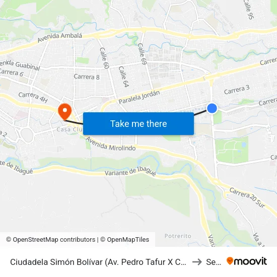 Ciudadela Simón Bolívar (Av. Pedro Tafur X Cra. 2 Sur) to Sena map