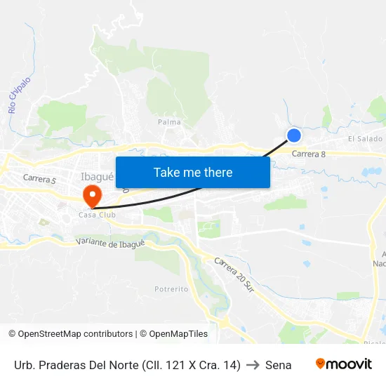 Urb. Praderas Del Norte (Cll. 121 X Cra. 14) to Sena map