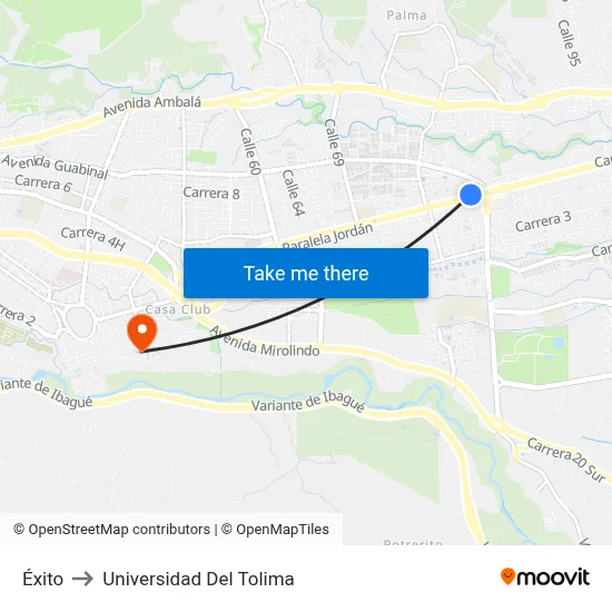 Cra. 5 Cll 80 to Universidad Del Tolima map