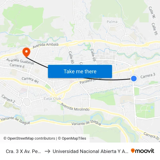 Cra. 3 X Av. Pedro Tafur to Universidad Nacional Abierta Y A Distancia Unad map
