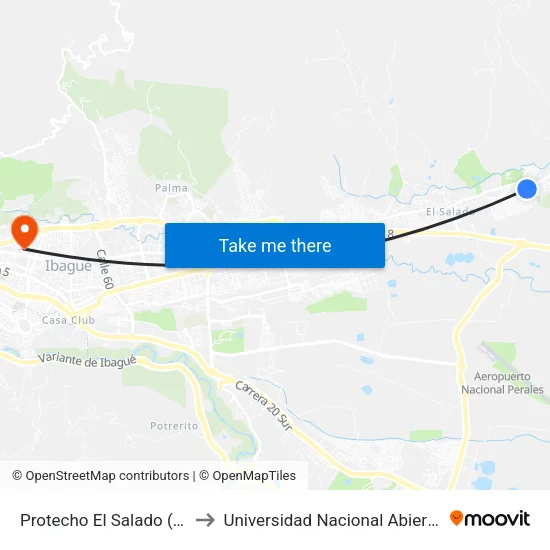 Protecho El Salado (Cll. 161 X Cra. 8j) to Universidad Nacional Abierta Y A Distancia Unad map
