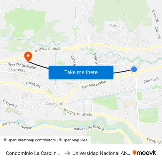 Condominio La Carolina (Av. Guabinal X Cll. 82) to Universidad Nacional Abierta Y A Distancia Unad map
