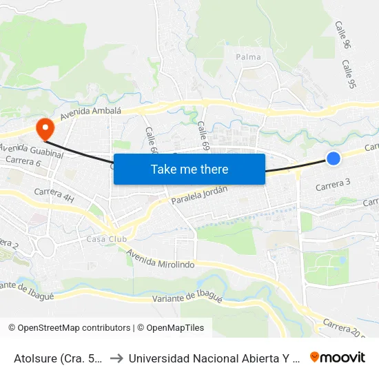 Atolsure (Cra. 5 X Cll. 88) to Universidad Nacional Abierta Y A Distancia Unad map