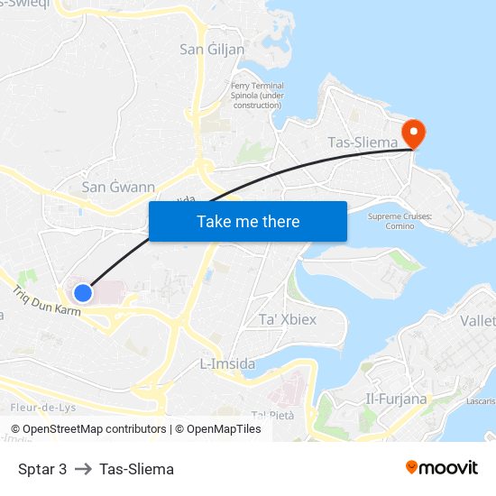 Sptar 3 to Tas-Sliema map