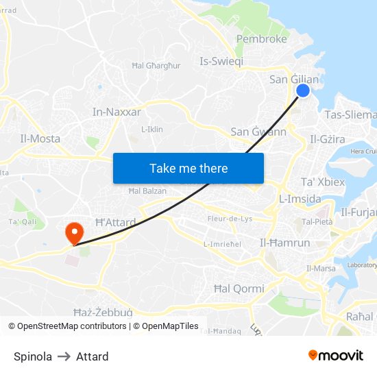 Spinola to Attard map