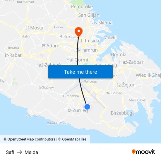 Safi to Msida map