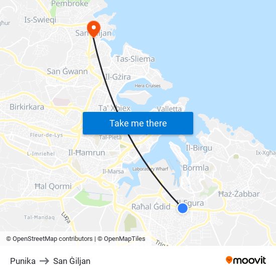 Punika to San Ġiljan map