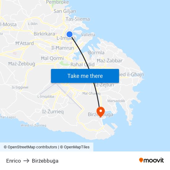 Enrico to Birżebbuġa map