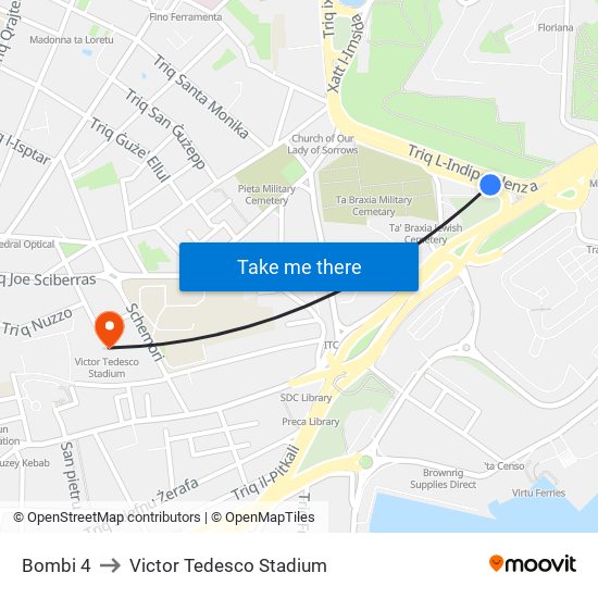 Bombi 4 to Victor Tedesco Stadium map