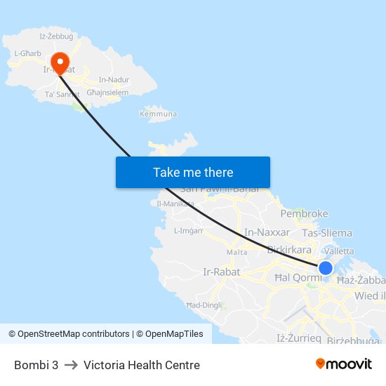 Bombi 3 to Victoria Health Centre map