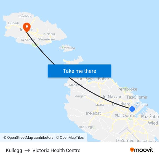 Kullegg to Victoria Health Centre map