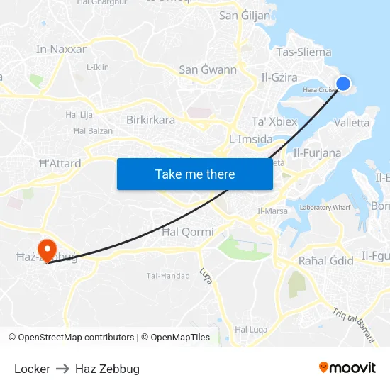 Locker to Haz Zebbug map