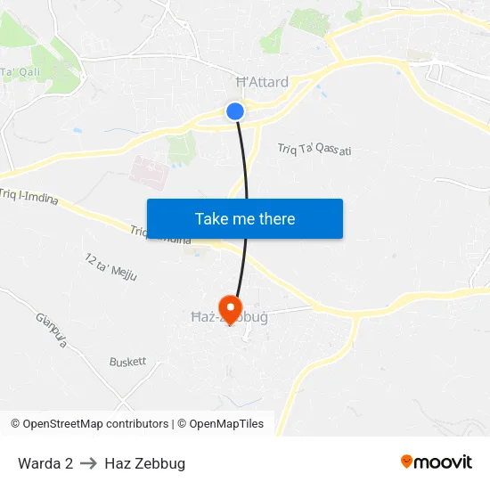Warda 2 to Haz Zebbug map