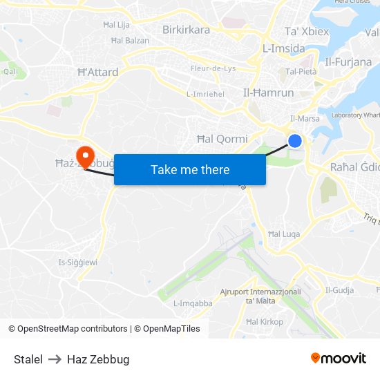 Stalel to Haz Zebbug map