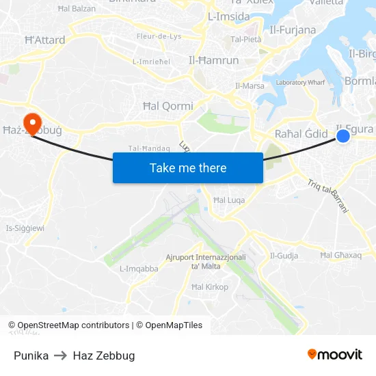 Punika to Haz Zebbug map
