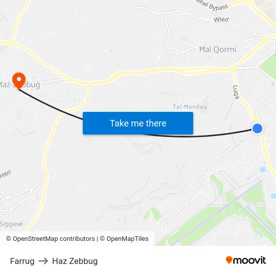 Farrug to Haz Zebbug map