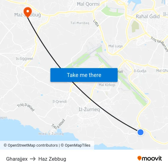Gharajjex to Haz Zebbug map