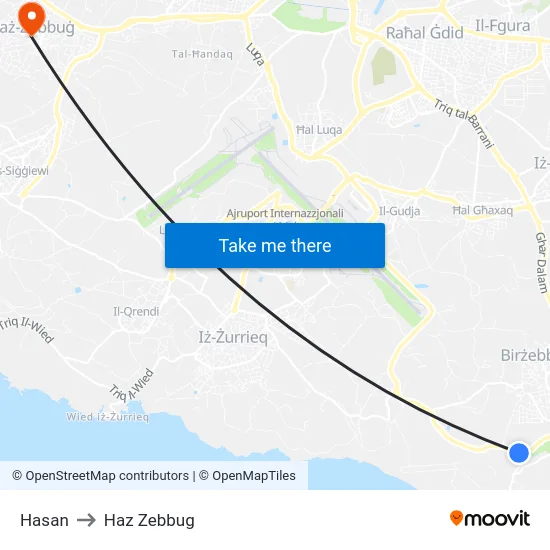 Hasan to Haz Zebbug map