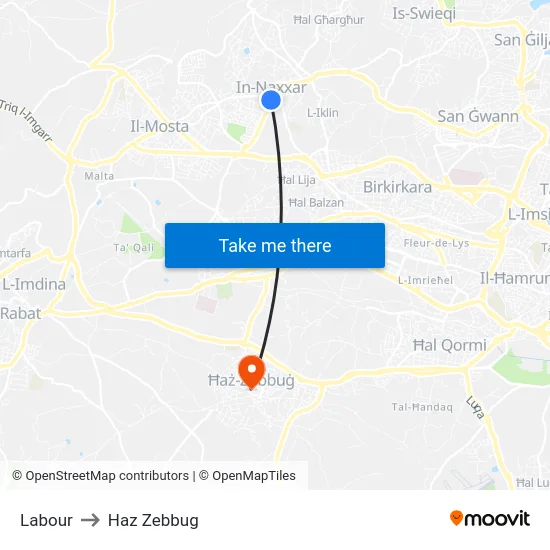 Labour to Haz Zebbug map