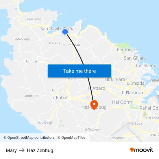 Mary to Haz Zebbug map
