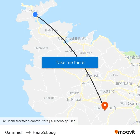 Qammieh to Haz Zebbug map
