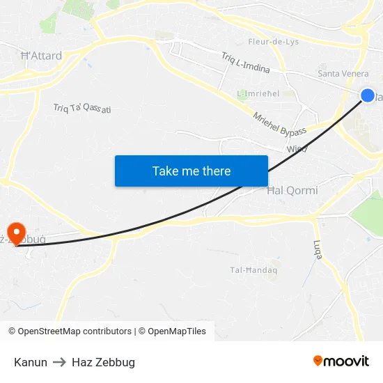 Kanun to Haz Zebbug map