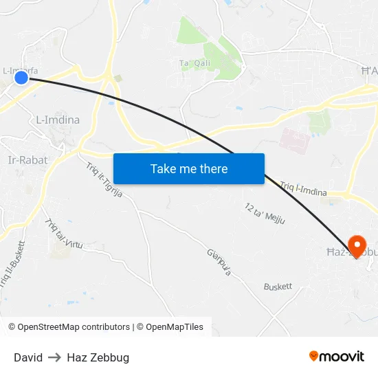 David to Haz Zebbug map