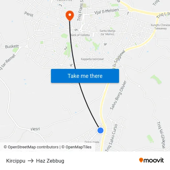 Kircippu to Haz Zebbug map