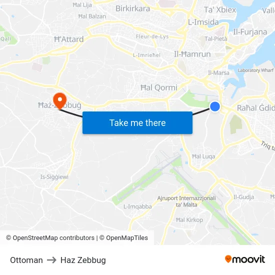 Ottoman to Haz Zebbug map