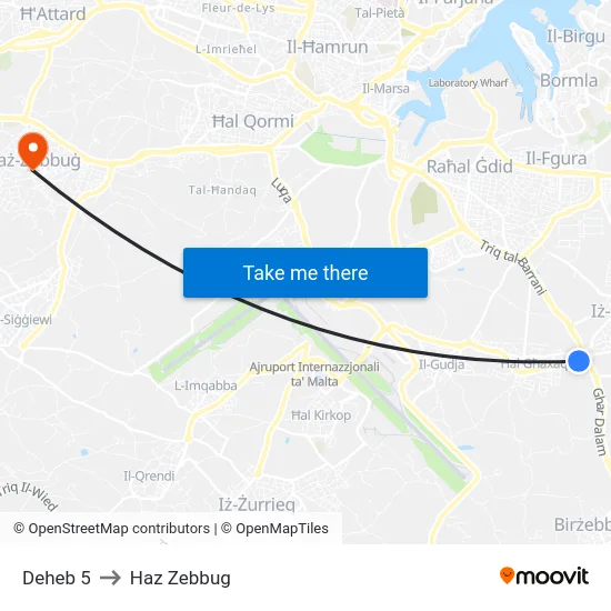 Deheb 5 to Haz Zebbug map