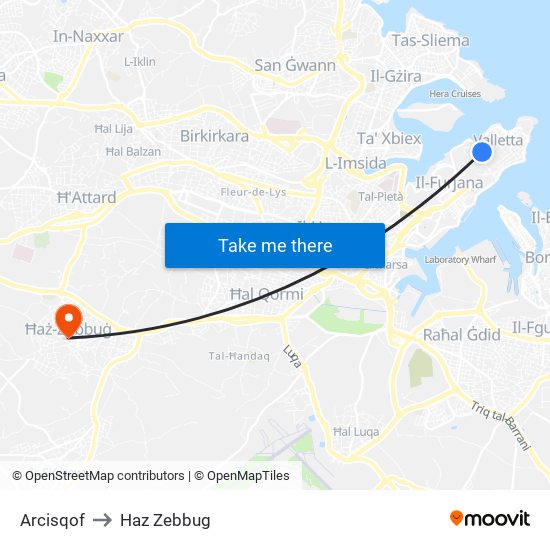 Arcisqof to Haz Zebbug map